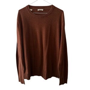Selected Homme Men's Size XL Brown Cotton Sweater Crew Neck Long Sleeves